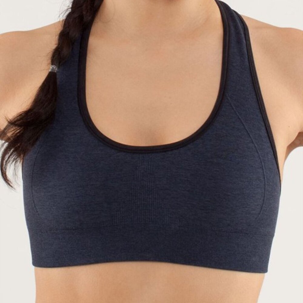 LULULEMON Ebb & Flow Racerback Bra Inkwell / Black No Size Dot Check Measurement